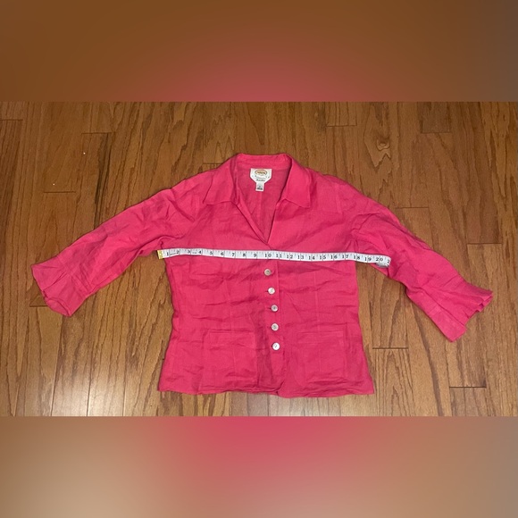 Talbots- Hot pink collared women’s button-down Size 4 - Picture 5 of 8